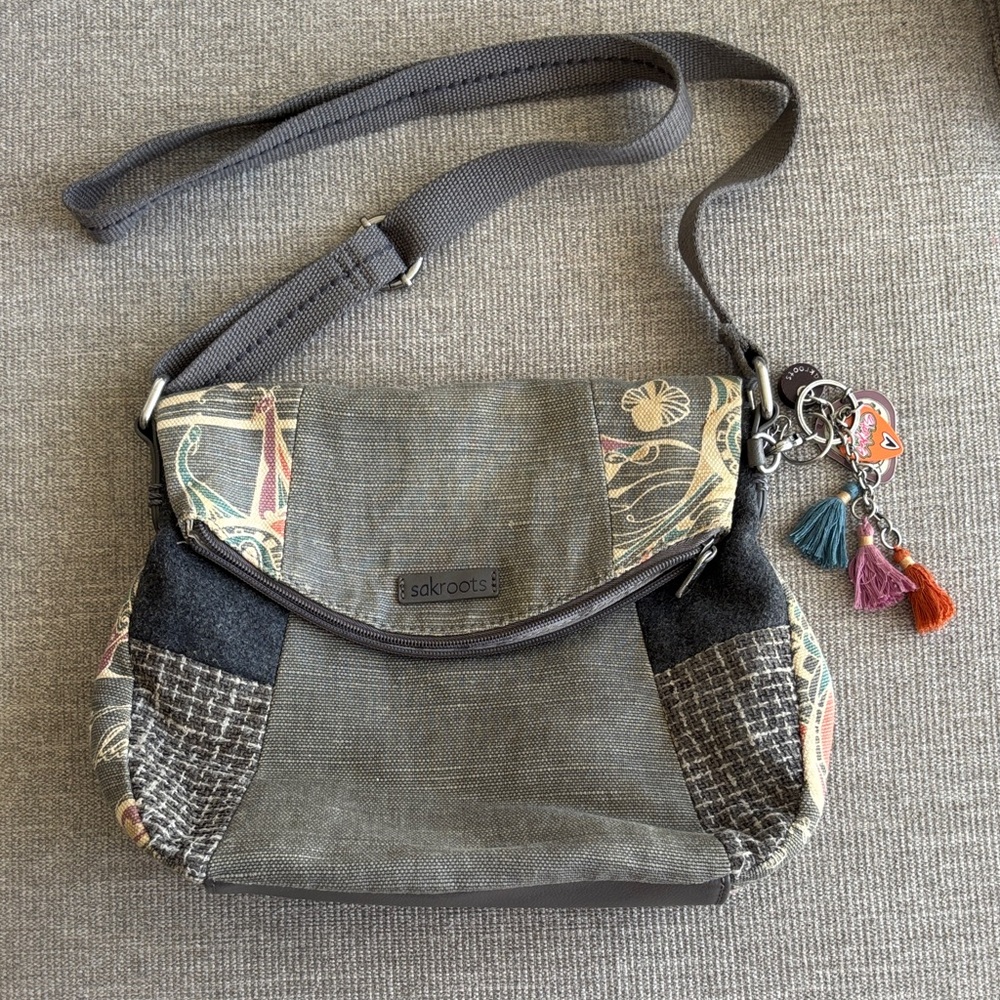Sakroots Multicolor Crossbody Bag with Tassels